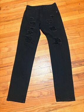 SHEIN Black Ripped Skinny Jeans